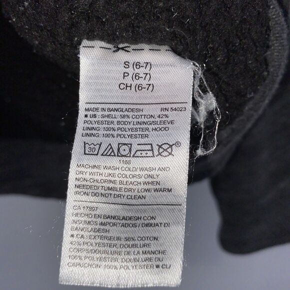 Old Navy Kids Hooded Front Pocket Full Zip Fleece Lined Sweatshirt Gray Small 6 - Picture 5 of 8